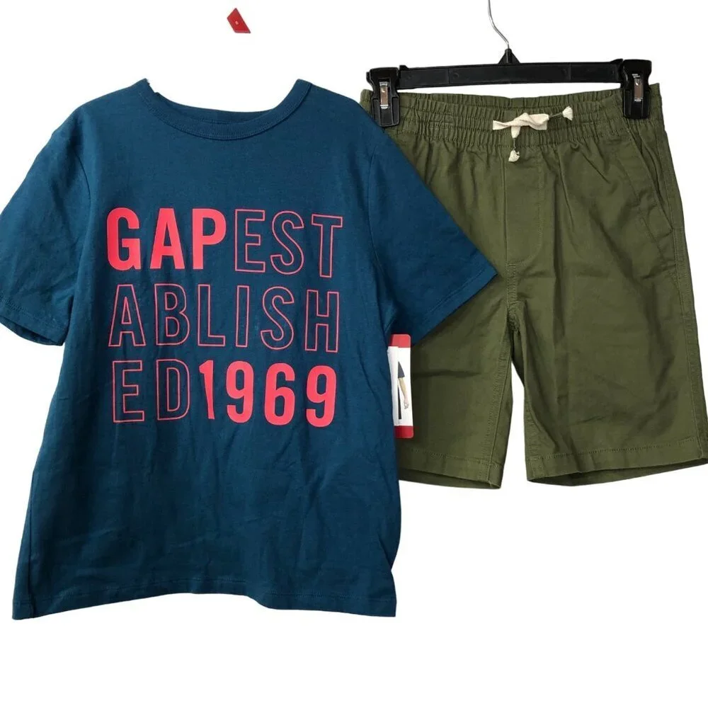GAP Boy's 2-Piece Short Sleeve T-Shirt &‎ Shorts Outfit Set SZ 10/12 NWT